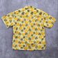 Blue Wave Yellow Palm Tropical Surf Island Vintage Cotton Relax Hawaiian Shirt M