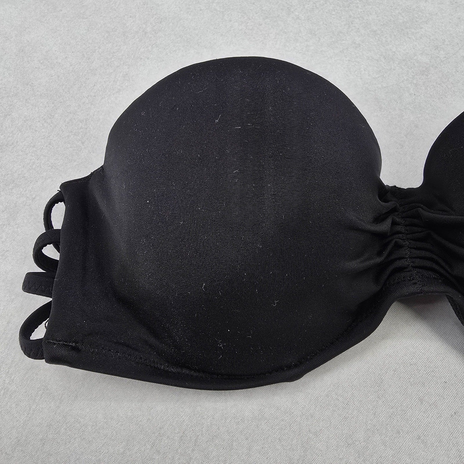 Shade & Shore Black Padded Strapless Swim Sports Bra Beach Bikini Top 34C