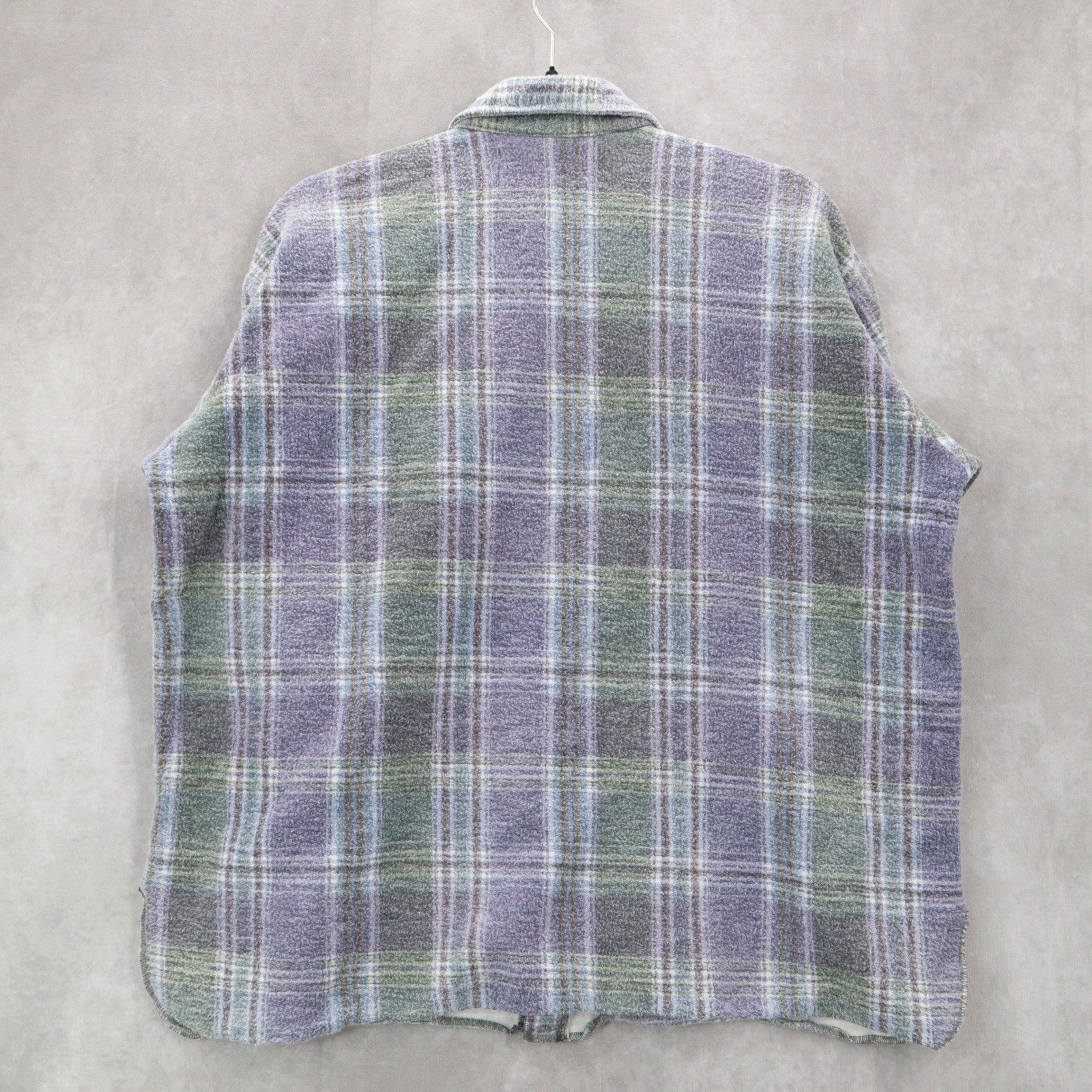 Road Rags Purple Plaid Cotton Flannel Long Sleeve Button Down Vintage 1XL