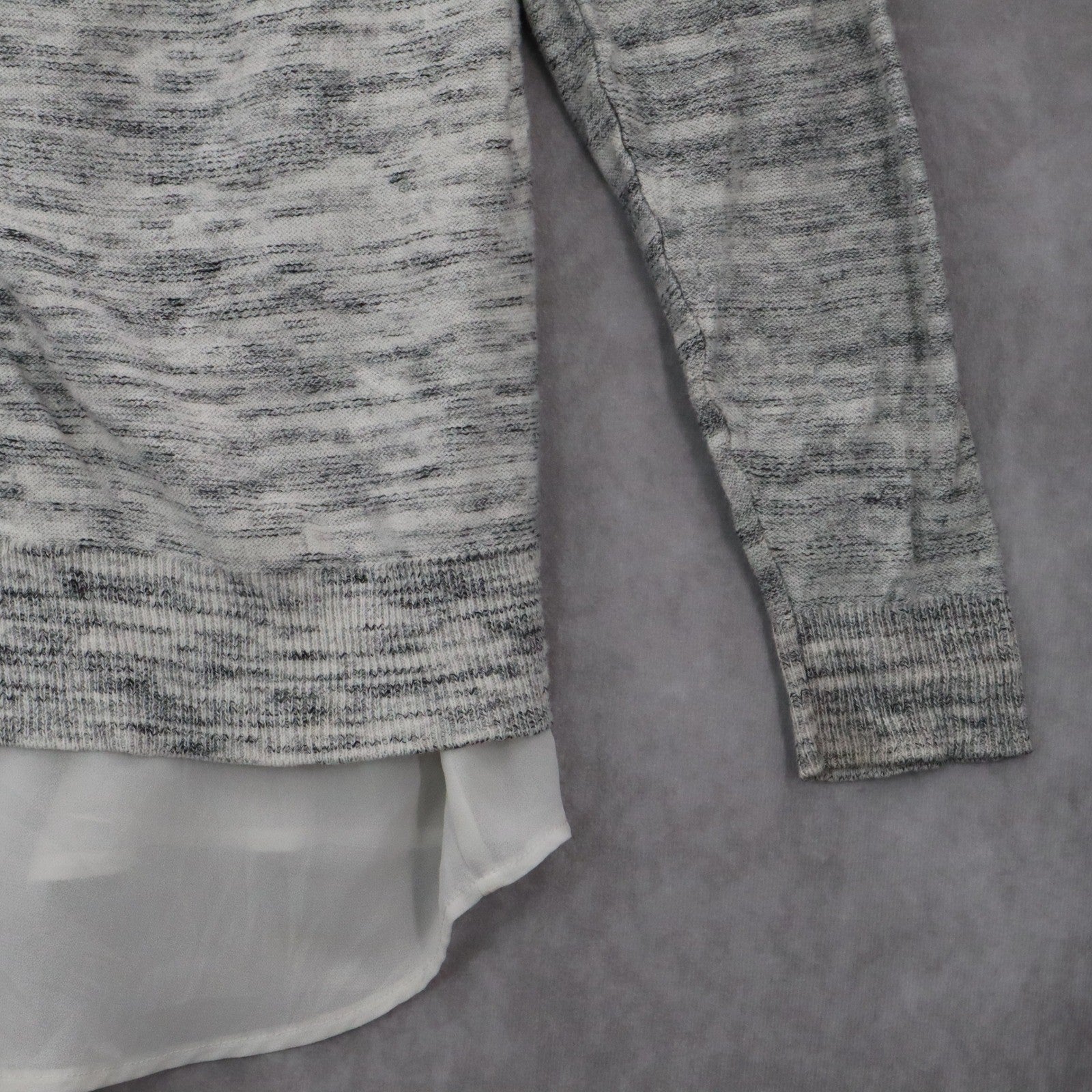 Torrid Gray Layered Hem Tunic Top Long Sleeve Knit Blouse Crisscross Ties 00