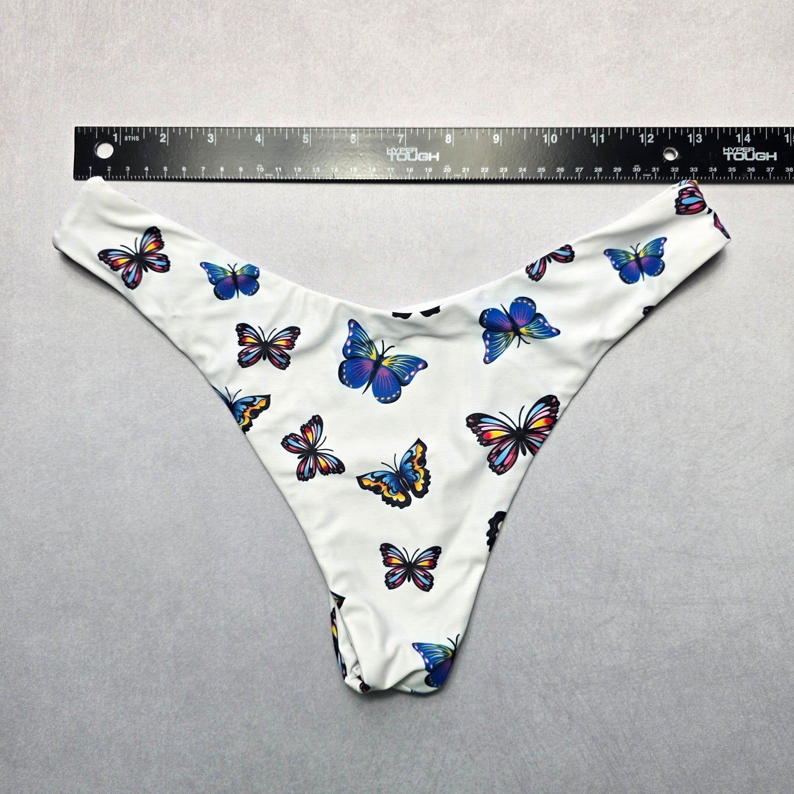 Zaful White Butterfly Thong Swim Beach Cheeky Flirty Boho Bikini Bottom L Large