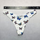 Zaful White Butterfly Thong Swim Beach Cheeky Flirty Boho Bikini Bottom L Large