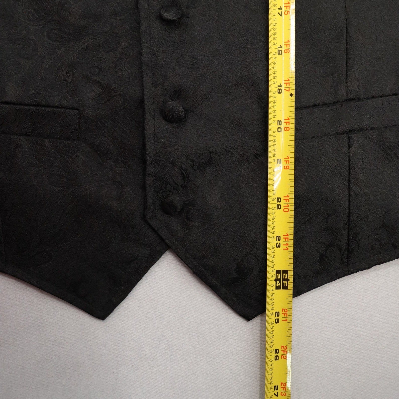 Cody James Black Paisley 5 Button Welt Pocket Point Peak Lapel Tuxedo Vest M 42R