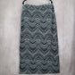 DGNY Gray Chevron Split Long Maxi Boho Stretch Fun Flirty Beach Skirt Plus 2X