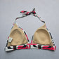 Catalina Red Halter Tie Padded Swim Sports Bra Beach Bralette Bikini Top L Large