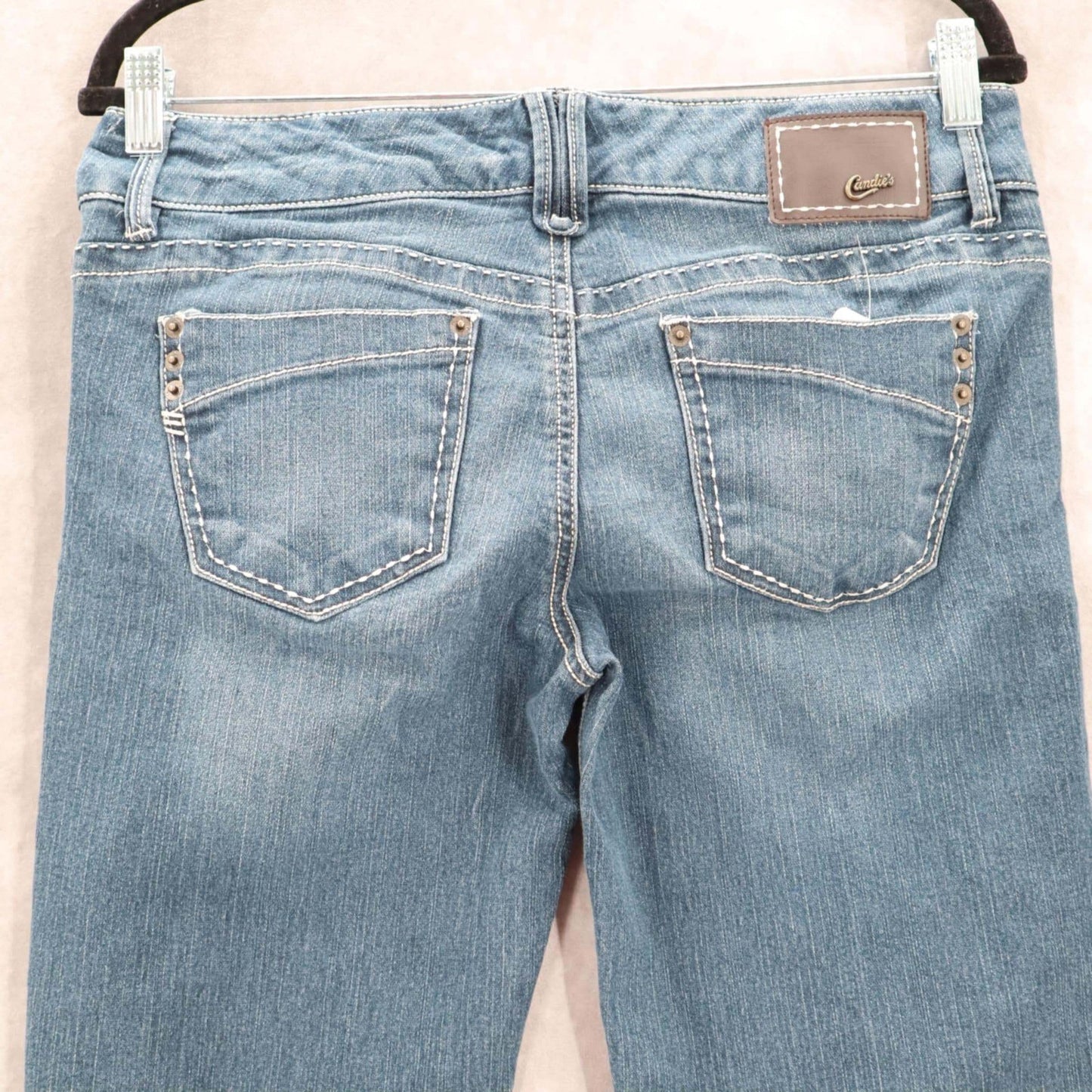 Candie's Blue Straight Leg Cotton Tapered Juniors Classic Denim Jeans 11