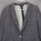 NYCC Blue Retro Classic Business Coat Notch Jacket Preppy Classic Blazer L Large