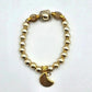 Gold Moon Bead Elastic Stretch Boho Retro Fashion Jewelry Bracelet B02