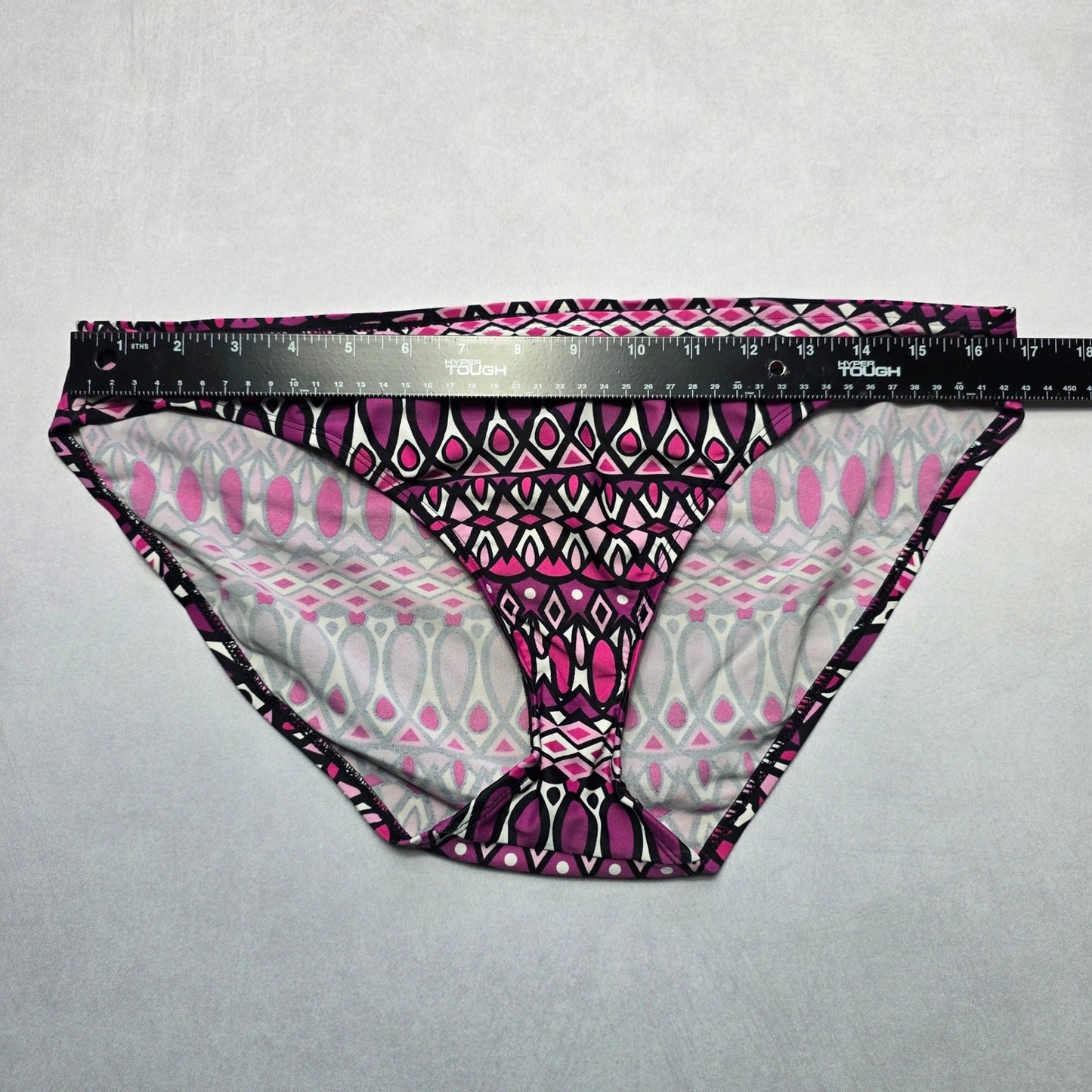 Purple Geometric Swim Beach Cheeky Hipster Flirty Boho Bikini Bottom L Large
