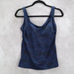 Navy Blue Camo Beach Padded Active Swim Sports Bra Tankini Tank Top S Small
