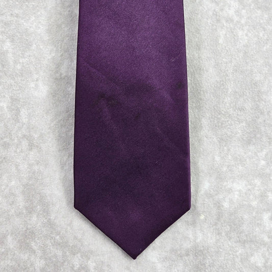 Croft & Barrow Solid Purple Executive Party Fathers Day Polyester Men's Neck Tie
