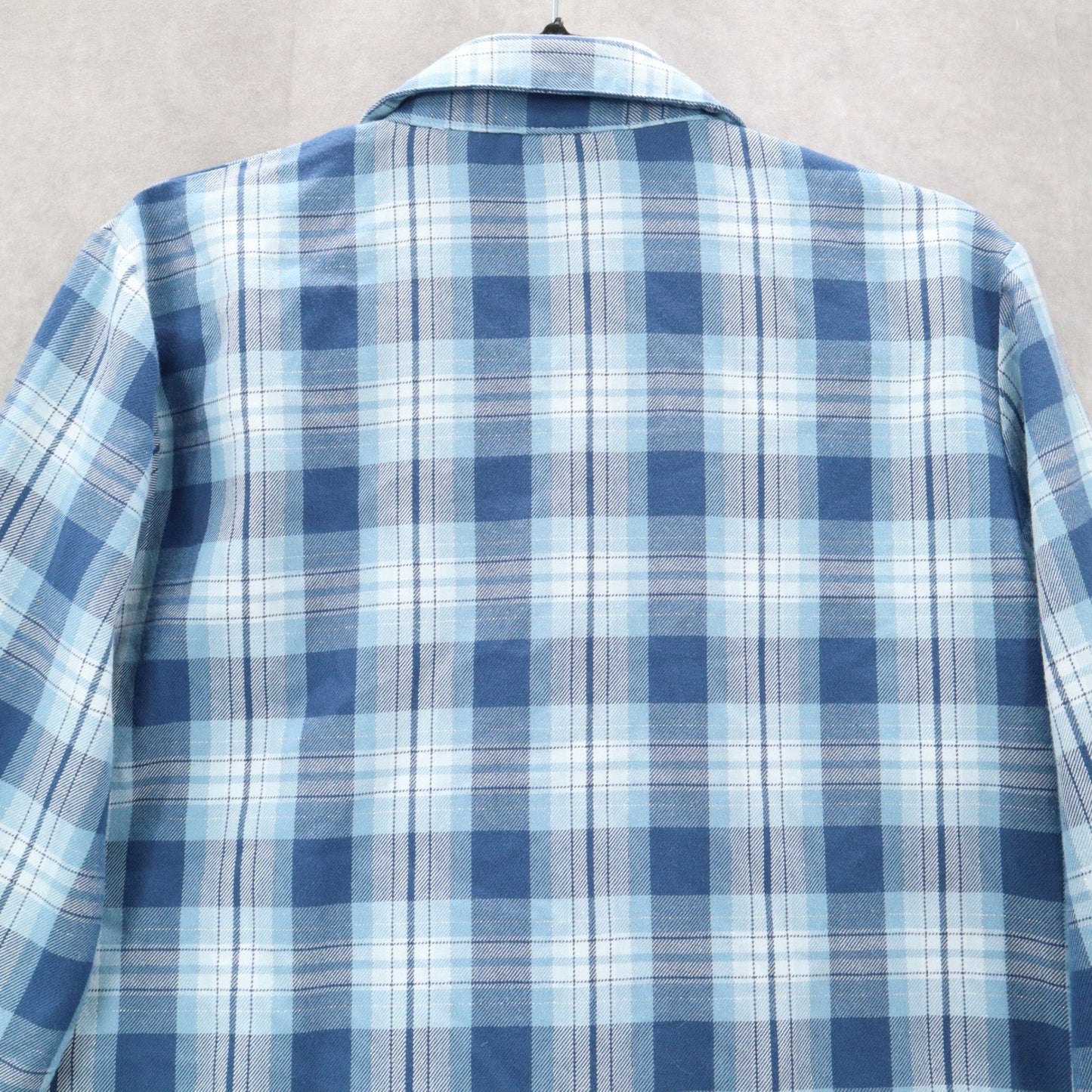 Teddi Blue Plaid Flannel Western Long Sleeve Button Up VTG College Petite Small