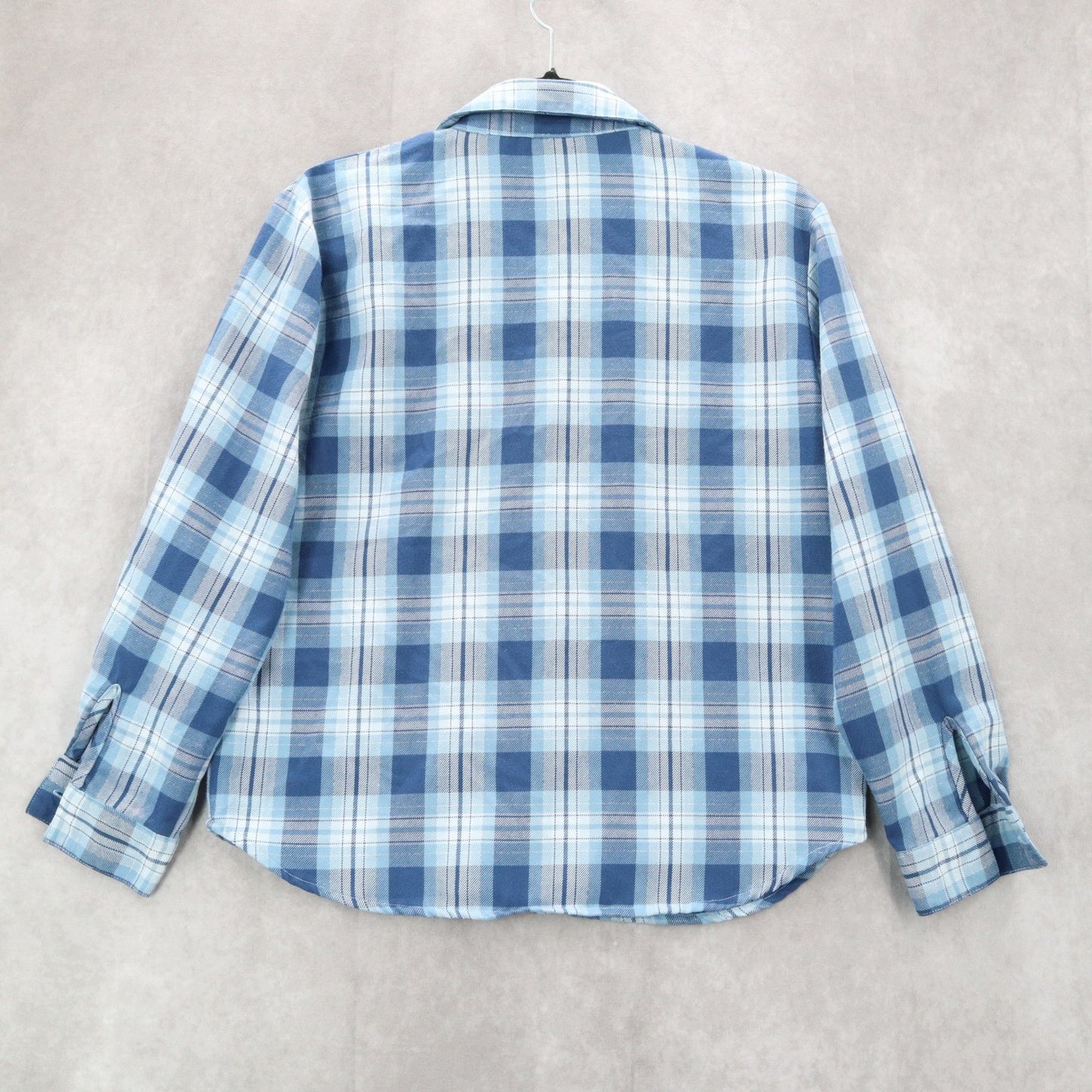 Teddi Blue Plaid Flannel Western Long Sleeve Button Up VTG College Petite Small