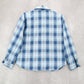 Teddi Blue Plaid Flannel Western Long Sleeve Button Up VTG College Petite Small