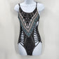 No Boundaries Black One Piece Swimsuit Adjustable Straps Bathing Suit M Medium