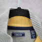 Izod Blue Pull Over Half Zip Long Sleeve Stripe Mock Neck Sweater XL Extra Large