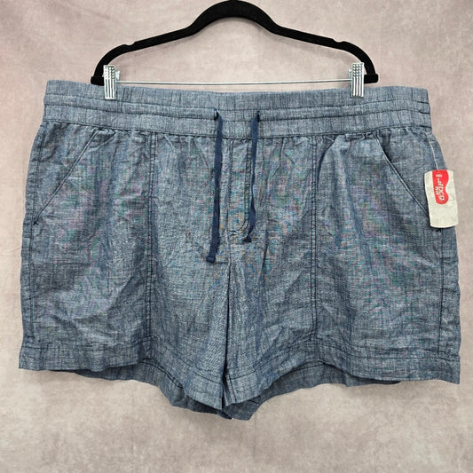 BCG Plus Lifestyle Cuff Chambray Medieval Blue Shorts Size 3X NWT