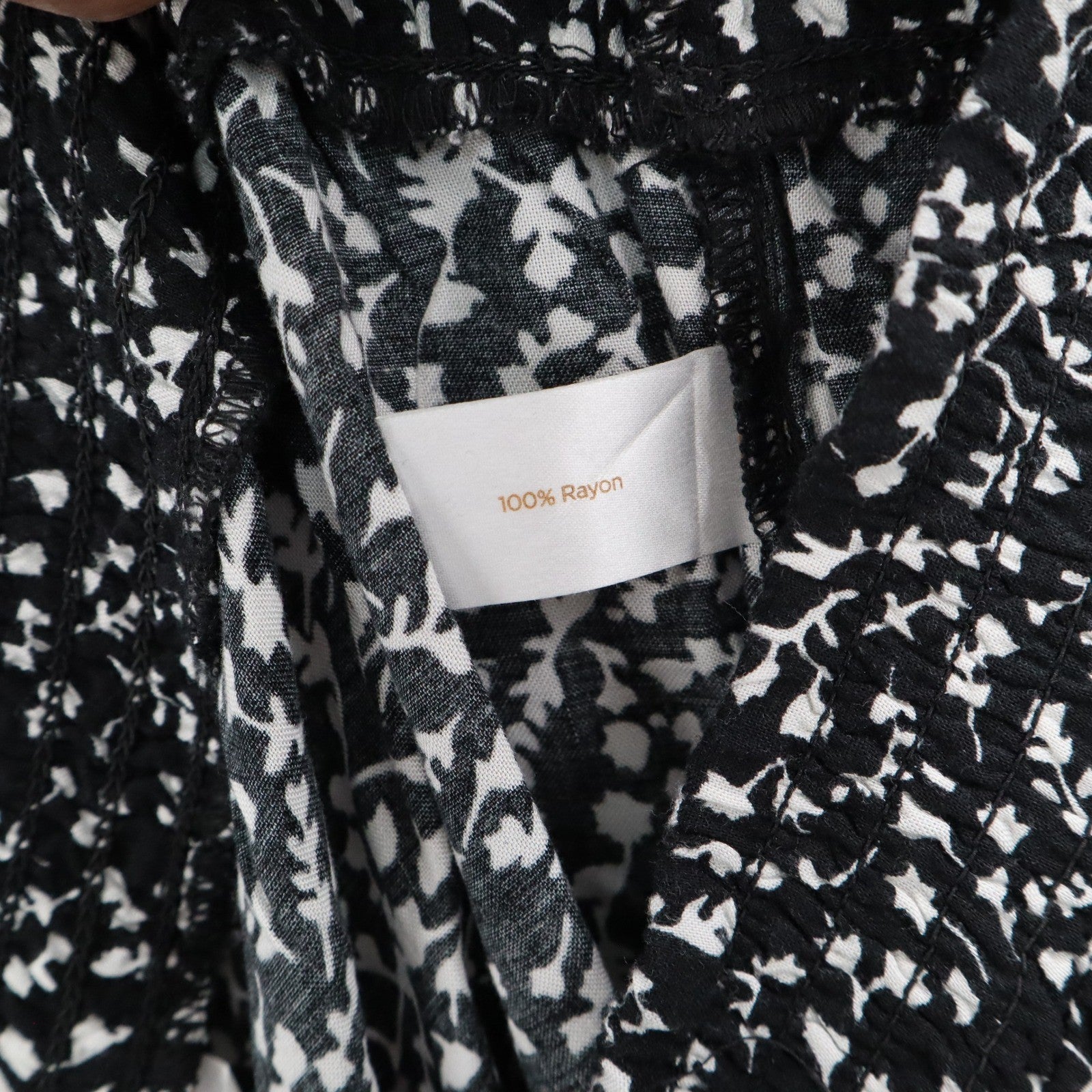 Decree Black Pull On Wide Leg Floral Boho Beach Comfy Trouser Pants Large