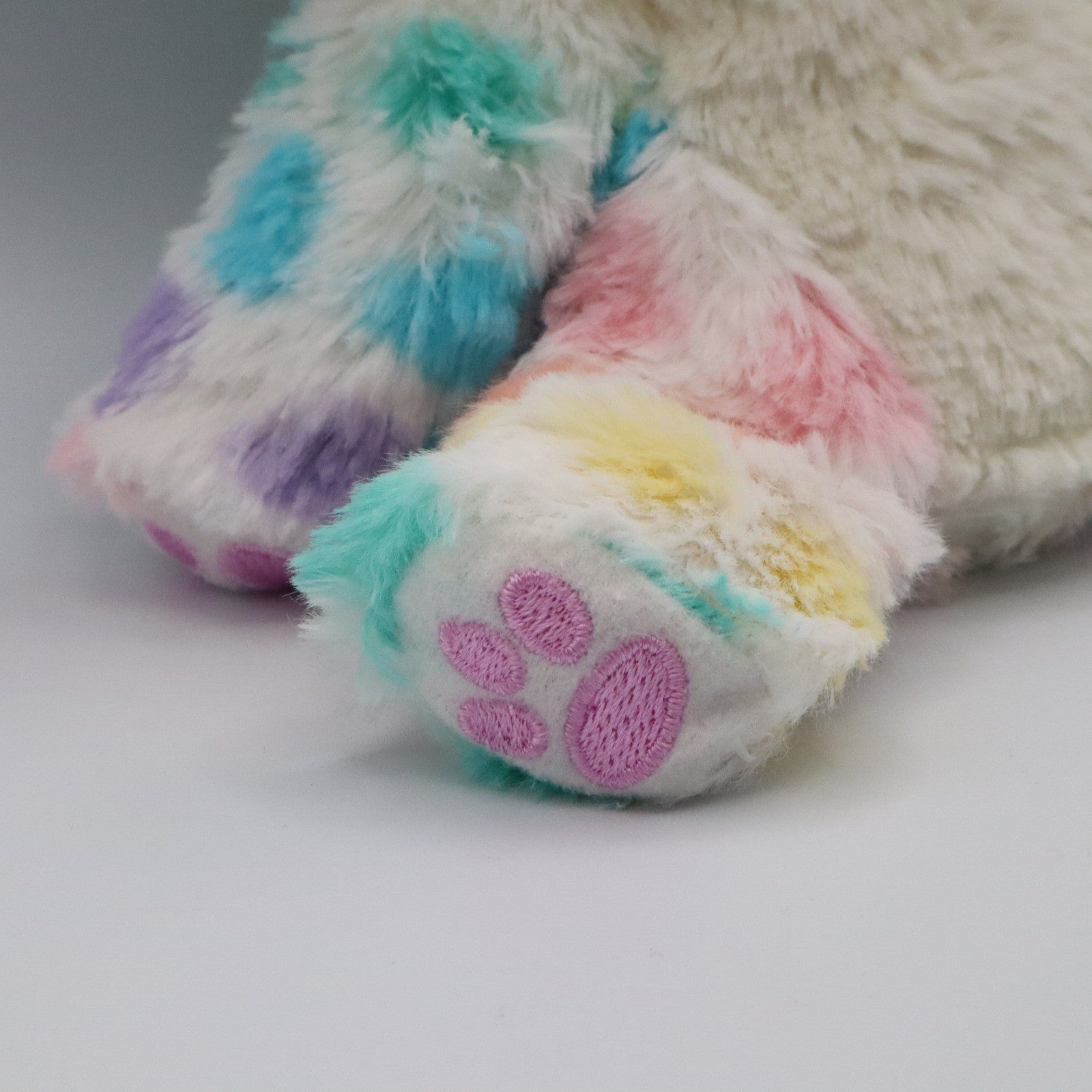Colorful Bunny Plush Toy Stuffed Animal Soft Rainbow Pastel Sparkle Ears 9"