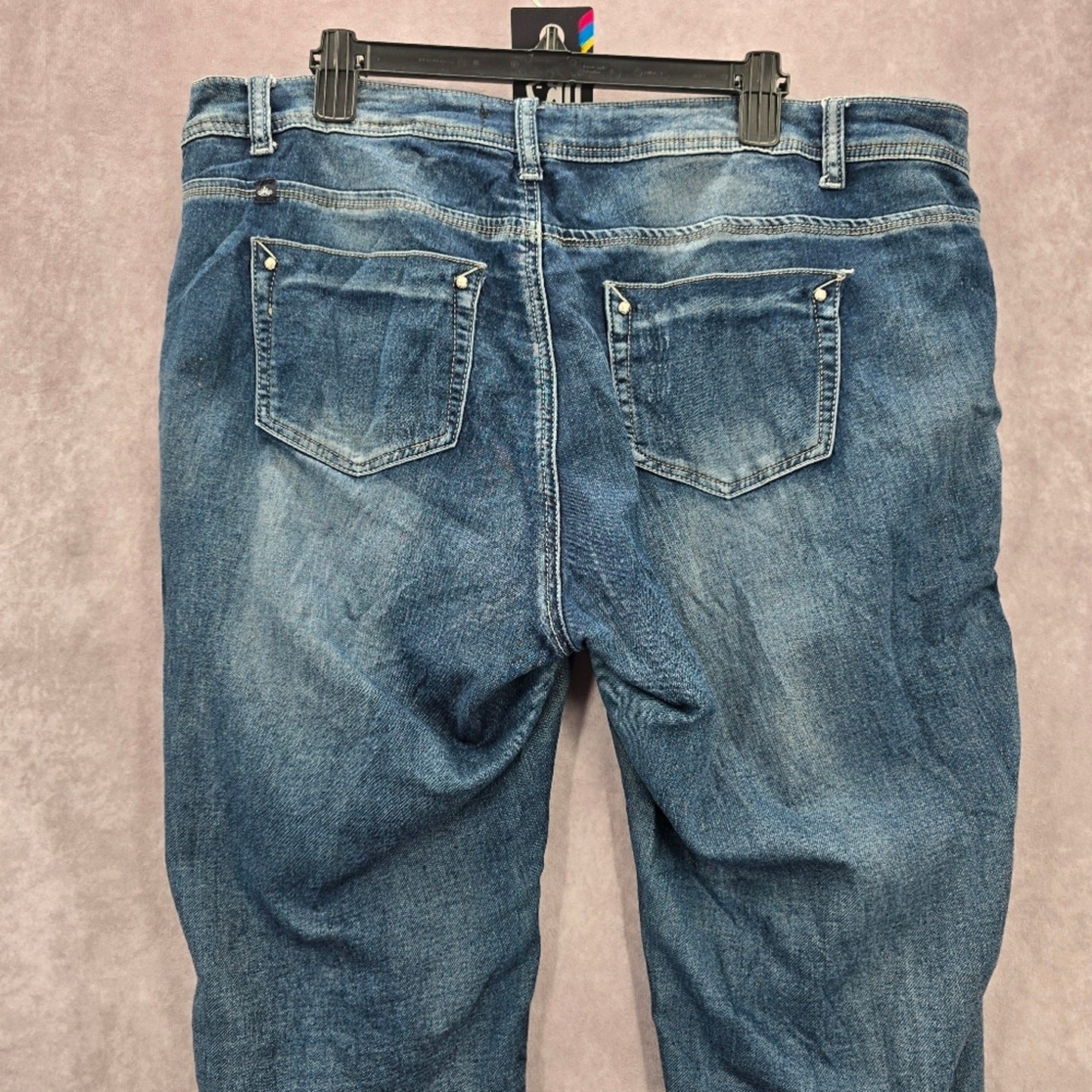 Almost Famous Blue Patch Stretch Skinny Tapered Denim Jeans 18