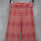Helen Jon Red Floral Stretch Boho Wide Leg Trouser Paisley Pants S Small
