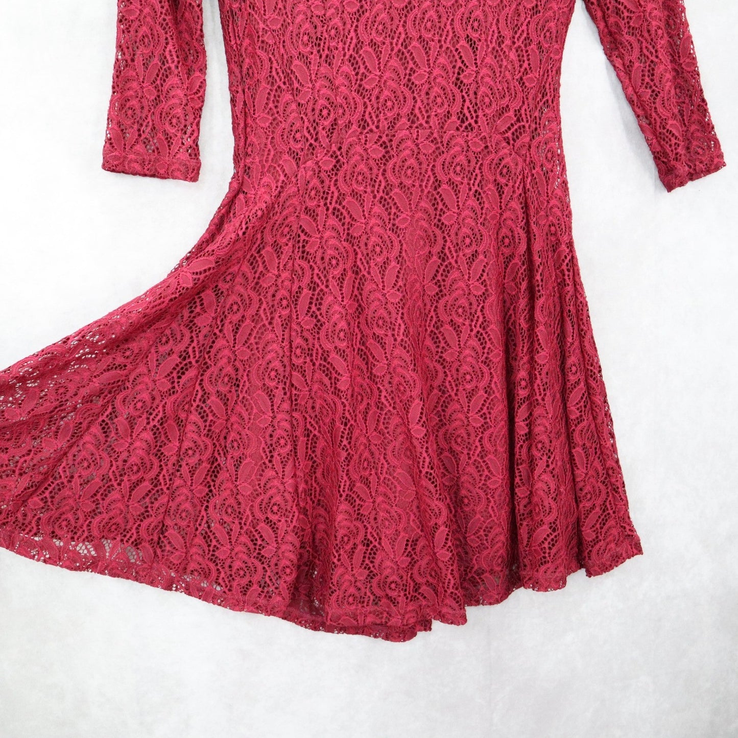 Fish Bowl Red Lace Skater Dress Fit Flare Cocktail Party Dress Elegant S Small