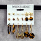 Hoop Stud Dangle Brown Gold Set of 9 Earrings Fashion Jewelry JB2-48