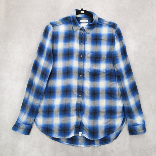 American Eagle Outfitters Flannel Plaid Long Sleeve Button Boyfriend Fit Small