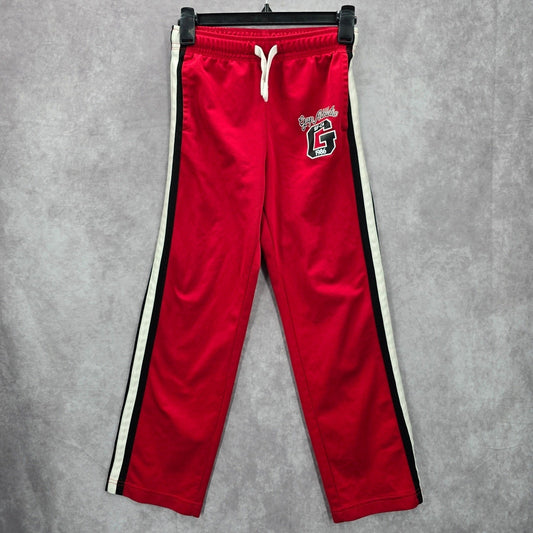 Gap Kids Red Jogger Track Athletic Pants Straight Pull On Stripe Youth Large