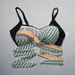 Black Dot Crisscross Belt Tie Padded Swim Sports Bra Beach Bikini Top L Large