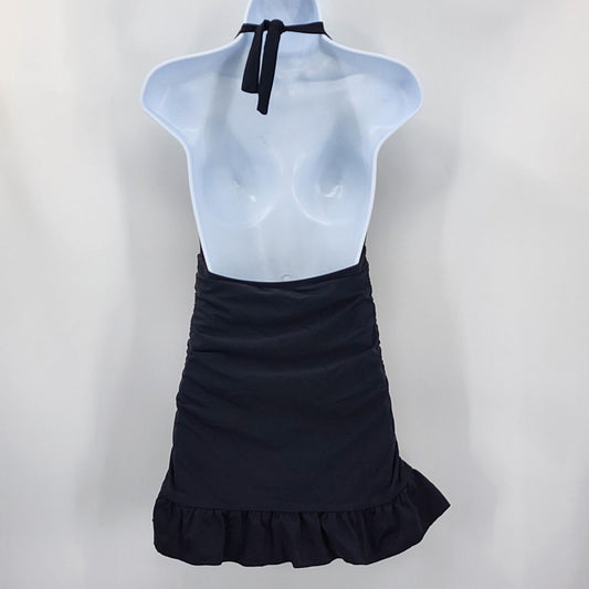 Venus Black One Piece Swimwear Skirt Swimsuit Bathing Suit V Neck Halter 8