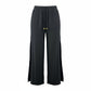 Black Wide Split Flowy Straight Beach Vacation Lounge 90s Pullon Boho Pants XS