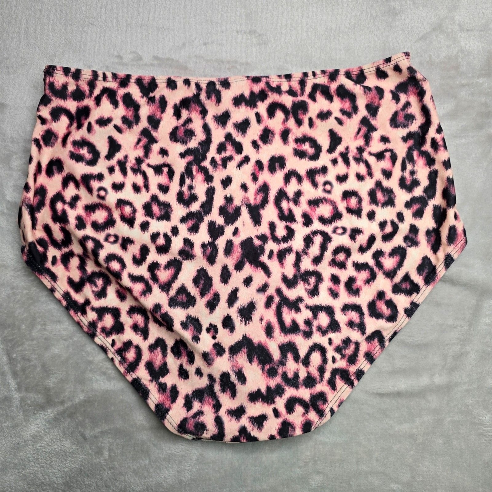 Shein Black Brown Printed Bikini Bottom High Rise Swimsuit Swimwear Size 2XL