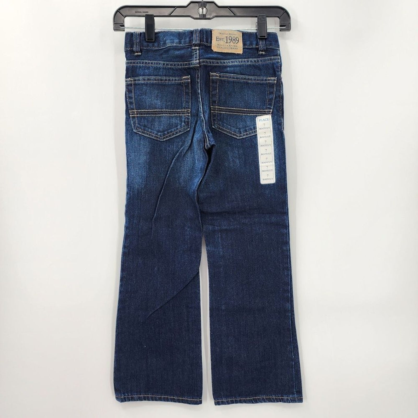 The Children's Place Bootcut Blue Jeans Denim Boys Adjustable Waist Pants Size 7