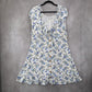 No Boundaries White Floral Fit Flare Boho Tie Ruffle Cap Sleeves Dress Plus XXL
