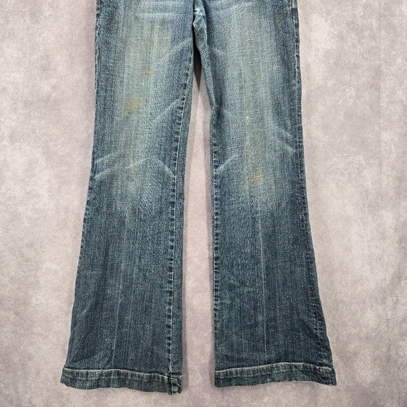 Princy by Jessica Simpson Blue Bootcut Flare Distress Denim Jeans Small 5