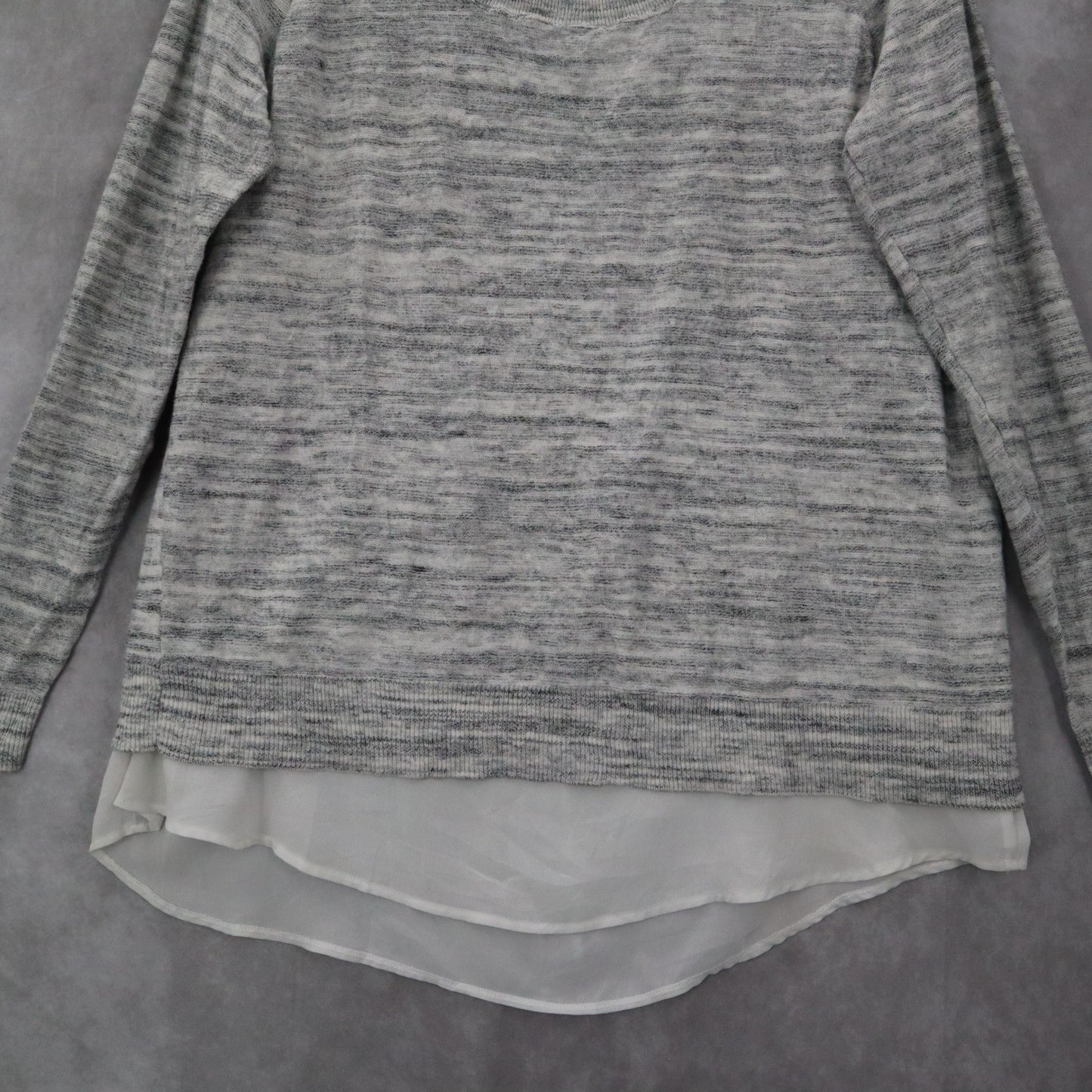 Torrid Gray Layered Hem Tunic Top Long Sleeve Knit Blouse Crisscross Ties 00