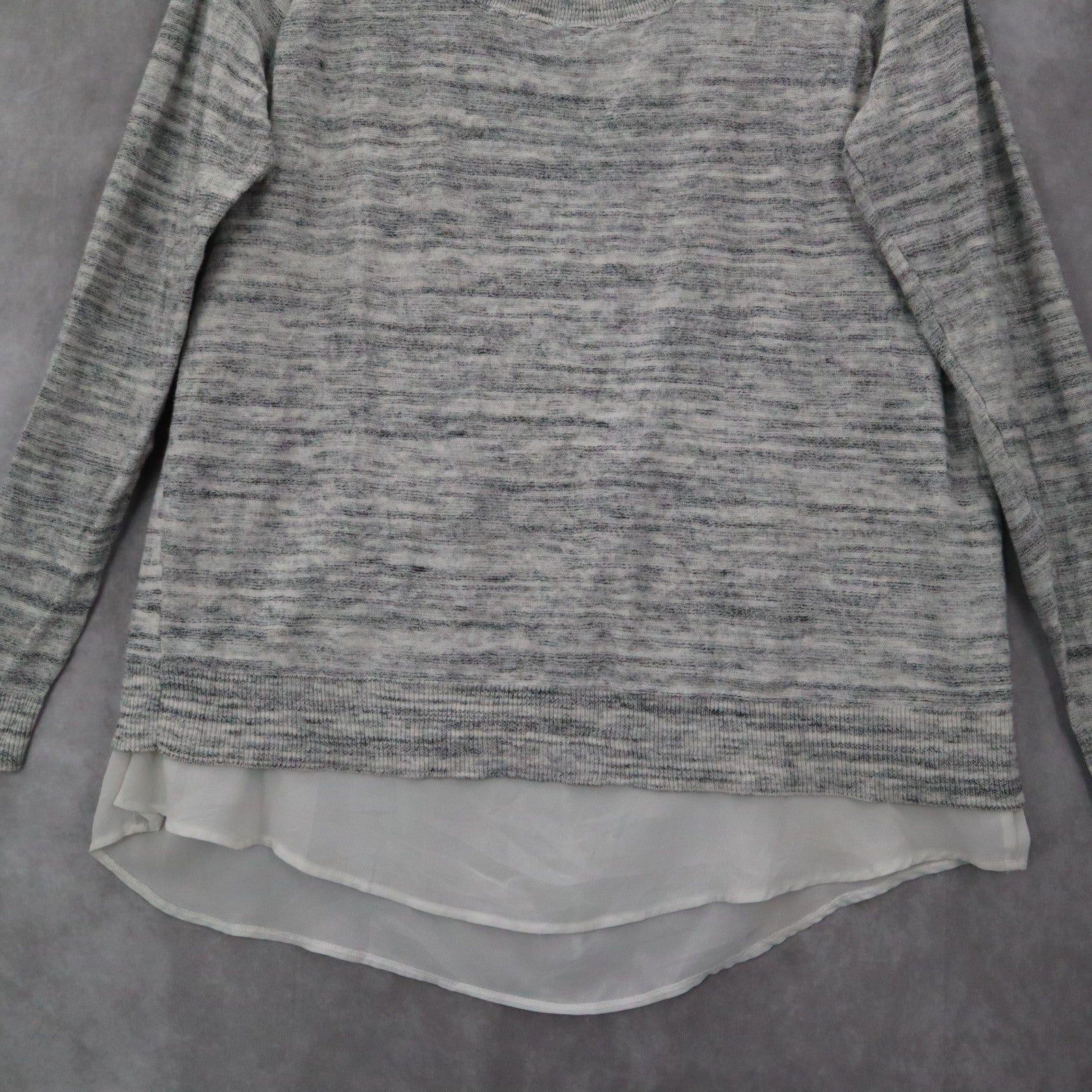 Torrid Gray Layered Hem Tunic Top Long Sleeve Knit Blouse Crisscross Ties 00