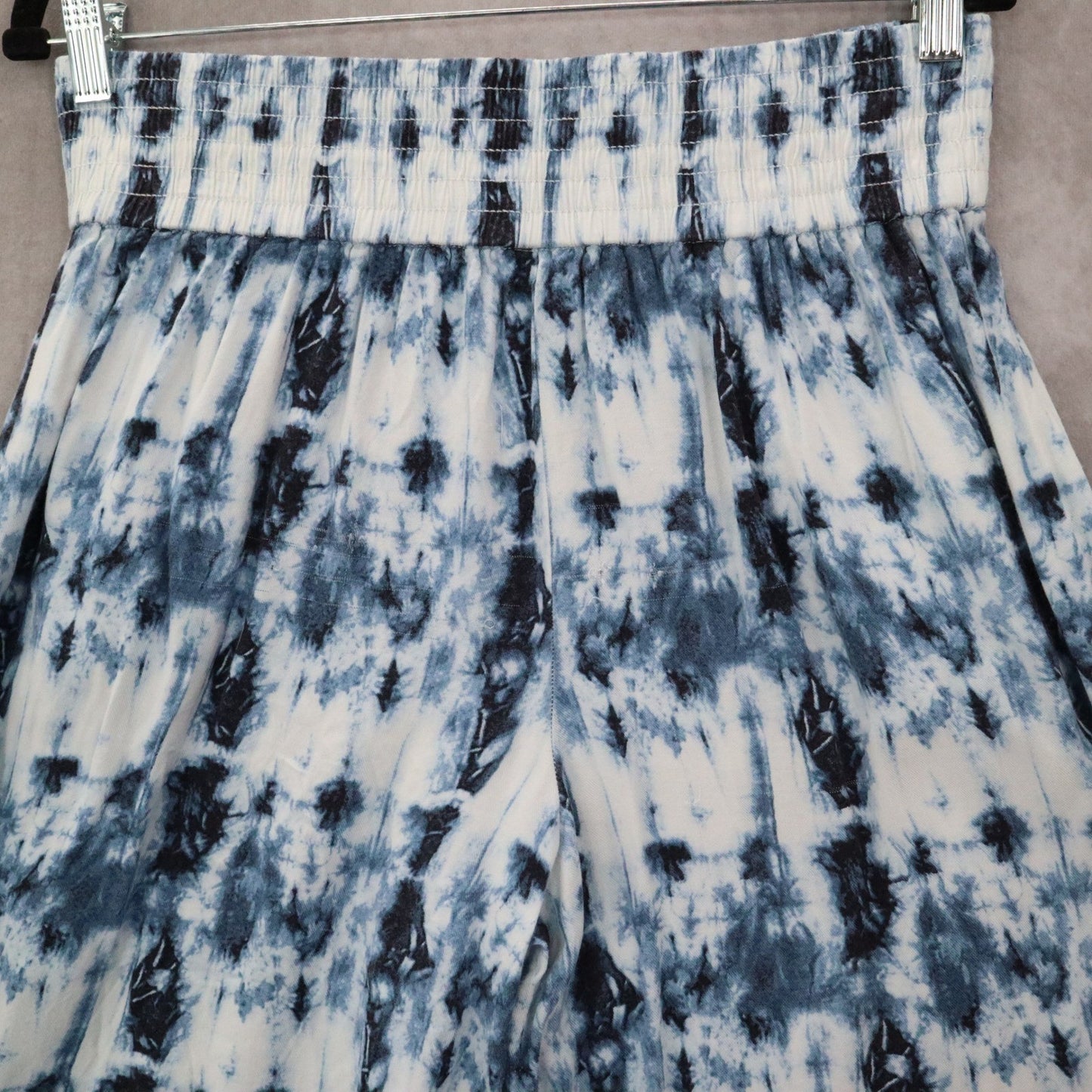 Time and Tru Tie Dye Wide Leg Pants Blue Boho Lounge Beach Pull On Flowy Medium