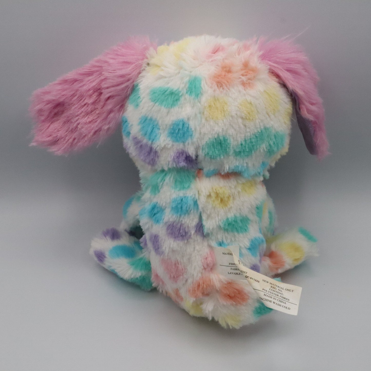 Colorful Bunny Plush Toy Stuffed Animal Soft Rainbow Pastel Sparkle Ears 9"