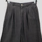 Black Cropped Wide Leg Pleated Belted Preppy Straight Leg Trousers Pant L Large