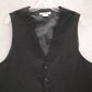 Daniel Elissa Black 5 Button Point Waistcoat Tuxedo Formal Suit Vest Medium 42R