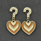 Heart Dangle Gold Brown Boho Retro Hammered Earrings Fashion Jewelry E27