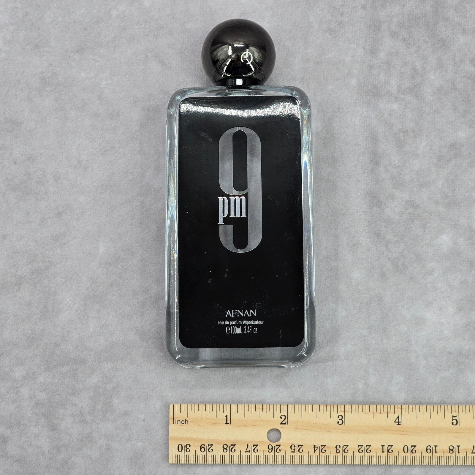 Afnan 9PM 3.4 FL Oz 100 ML Black Gray Clear Empty Collector Glass Bottle Only