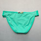 Hobie Green Bead Embroidered Floral Swim Beach Flirty Boho Bikini Bottom Large