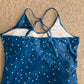Blue Polka Dot Tankini Wrap Adjustable Tank Top Swimwear Plus XXL 1XL