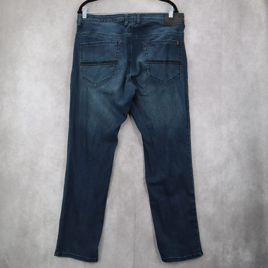 Buffalo David Bitton Blue Axel Slim Stretch Denim Jeans Mens Straight Leg36x30