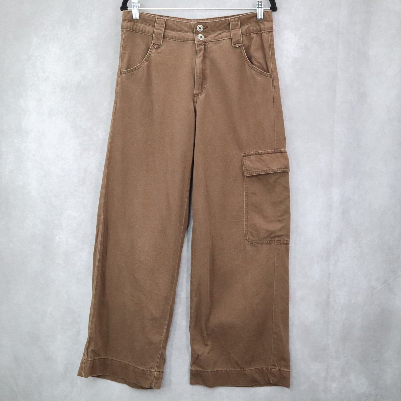 Time and Tru Brown Wide Leg Cargo Pants Utility Pocket Y2K Streetwear Small 6