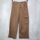 Time and Tru Brown Wide Leg Cargo Pants Utility Pocket Y2K Streetwear Small 6
