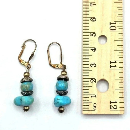 Blue Bead Drop Dangle Hook Boho Retro Earrings Fashion Jewelry E71